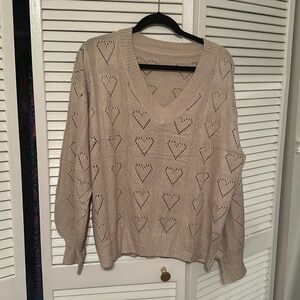 Amazon Heart V neck Sweater Size XL
